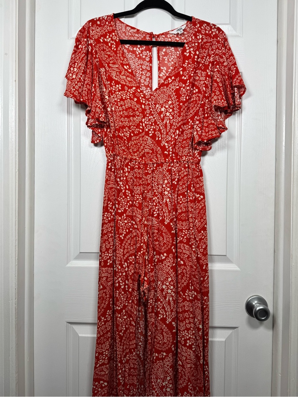 Jack by BB Dakota Red Floral Maxi Overlay Romper Size M